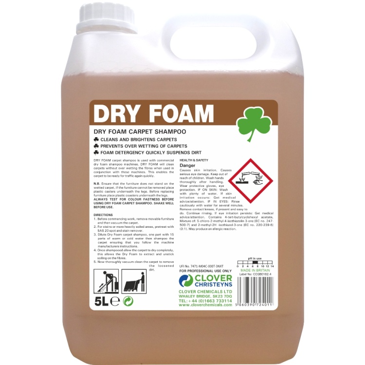 Clover Chemicals Dry Foam Carpet Shampoo